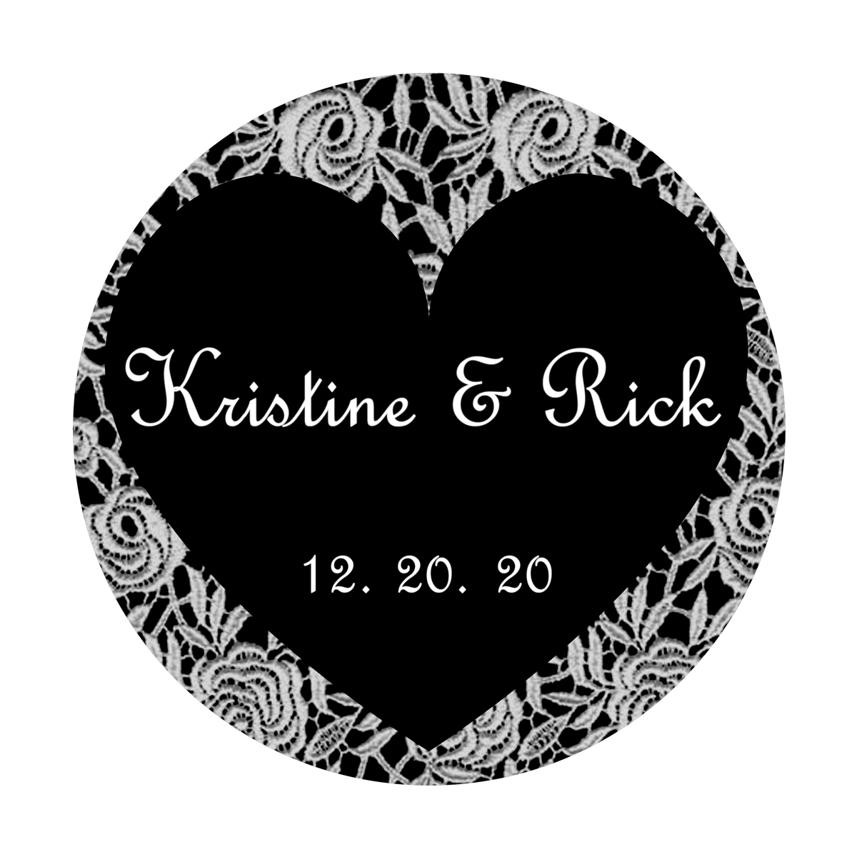 WED-G7 Heart and Lace - French Script