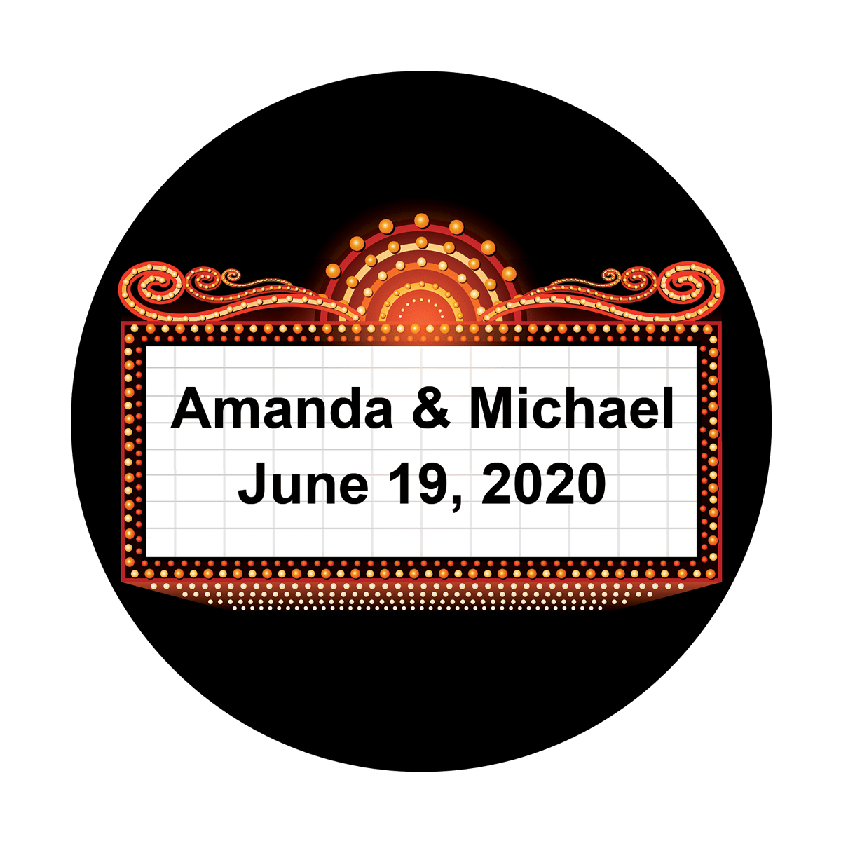 WED-CG1 Names in Marquee - Arial