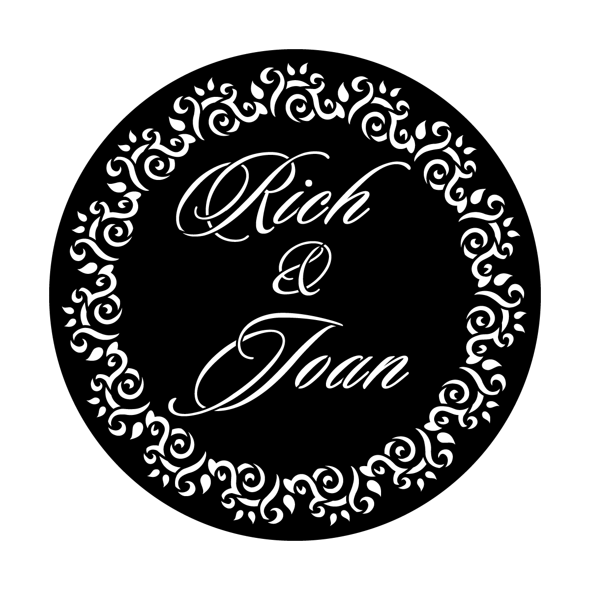 WED-S24 Circular Flourish Wreath - Sloop Script Two