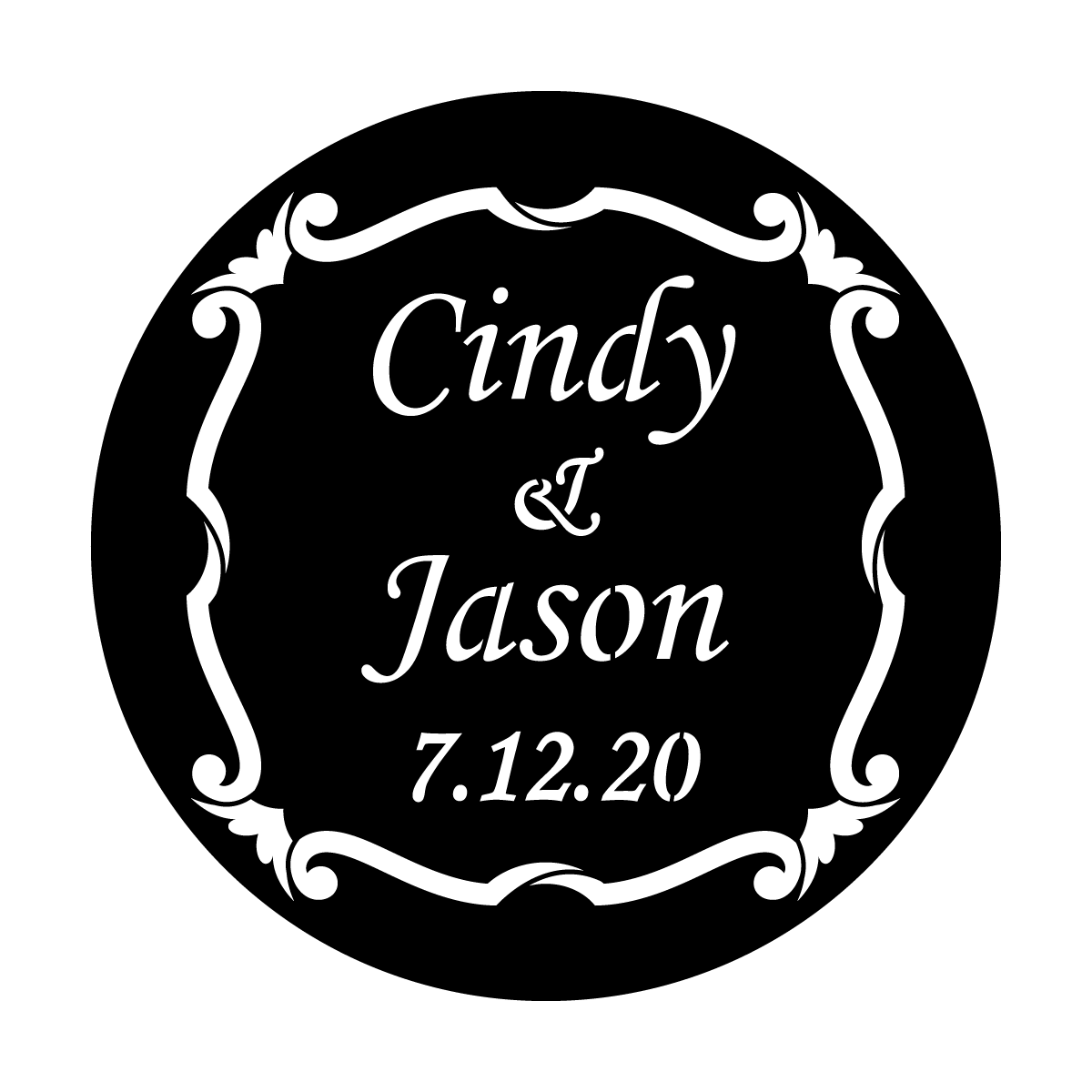 WED-S46 Decorative Border With Names - Monotype Corsiva