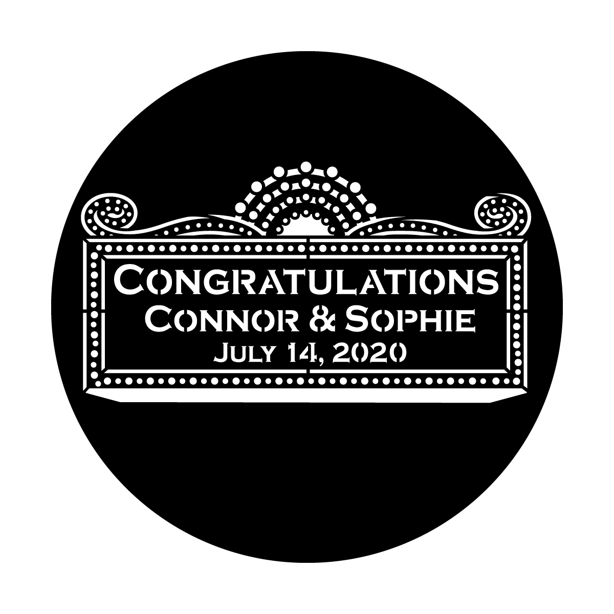 WED-S50 Congratulations Marquee - Copperplate Gothic BT
