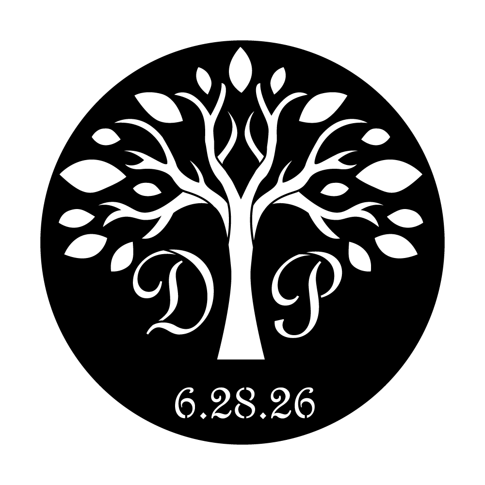 WED-S65 Tree and Initials - French Script