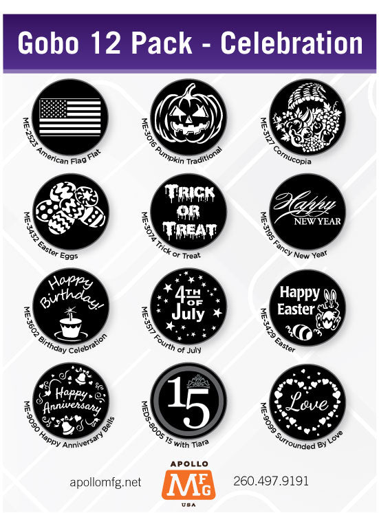 Gobo 12 Pack Celebration Apollo MFG