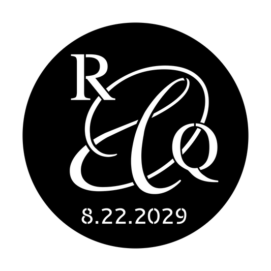 WED-S67 Diagonal Initials and large ampersand, Times Sloop Script Two, Cantarell