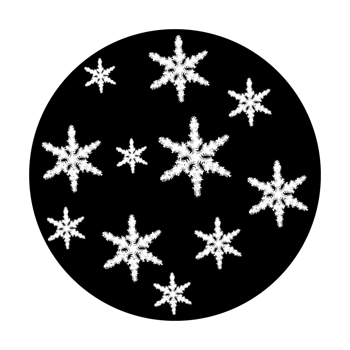 B W Gobo Tatted Snowflakes B W Gobo Tatted Snowflakes